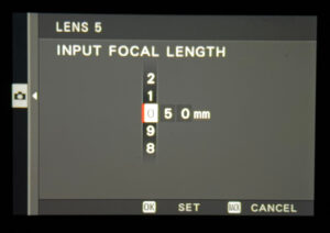 Input Focal Length, 0 5 0 mm