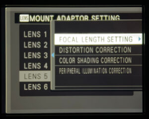 Mount Adaptor Setting, Focal Length Setting