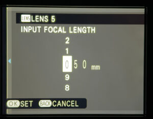 Input Focal Length, 0 5 0 mm